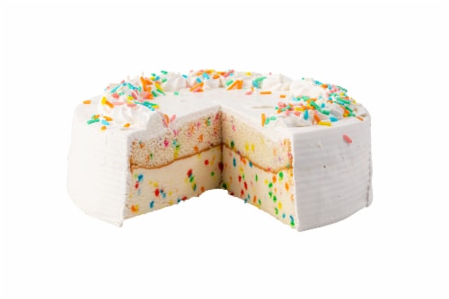 Funfetti Confetti Sprinkle Cake Flavored Ice Cream Cake Perspective: top