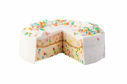 Funfetti Confetti Sprinkle Cake Flavored Ice Cream Cake Perspective: top