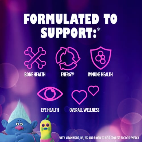 One A Day® Kids Trolls Multivitamin Gummies Perspective: top
