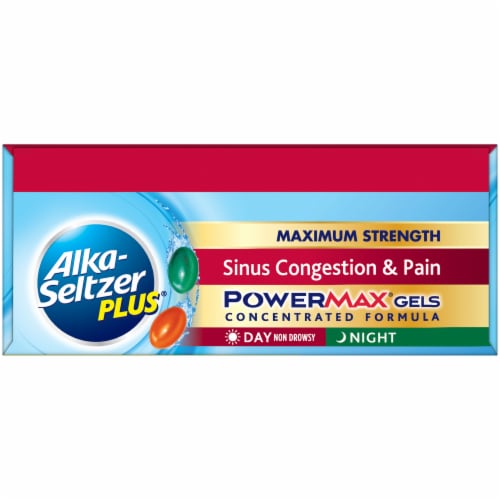 Alka-Seltzer Plus® Maximum Strength Day-Night Sinus Congestion and Pain PowerMax® Gels Perspective: top