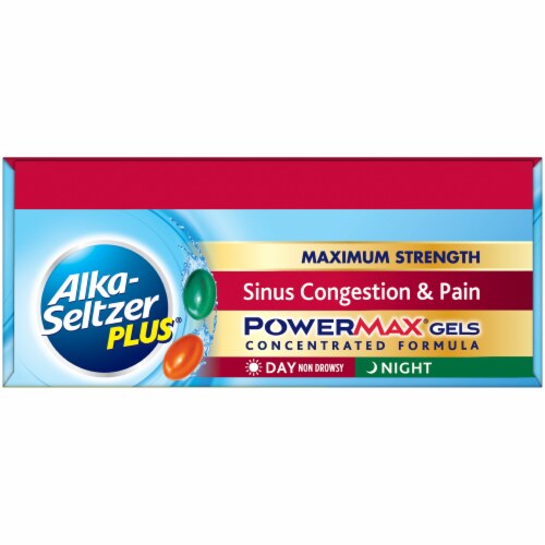 Alka-Seltzer Plus® Maximum Strength Day-Night Sinus Congestion and Pain PowerMax® Gels Perspective: top