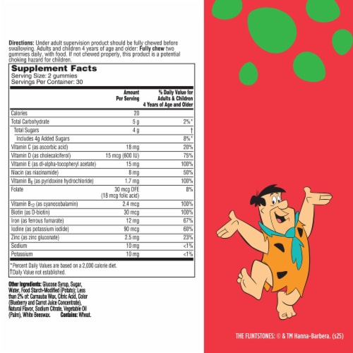 Flintstones Picky Kids + Iron Multivitamin Gummies Perspective: top