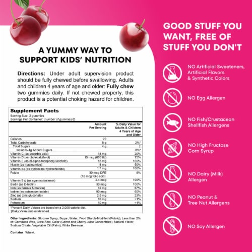 One A Day® Kids Multi with Iron Vitamin Gummies Perspective: top