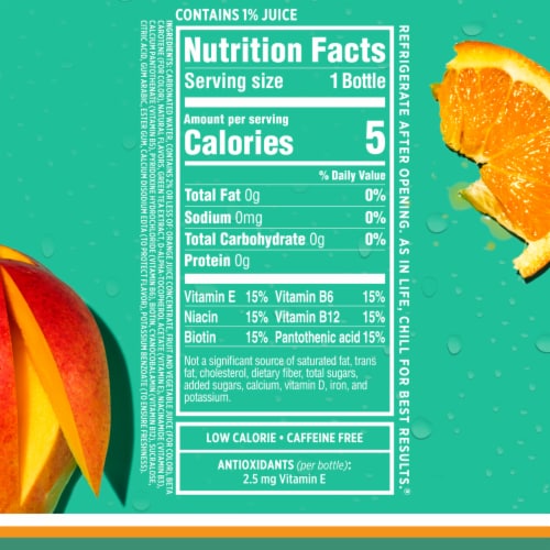 Sparkling Ice Zero Sugar Orange Mango Sparkling Water Perspective: top
