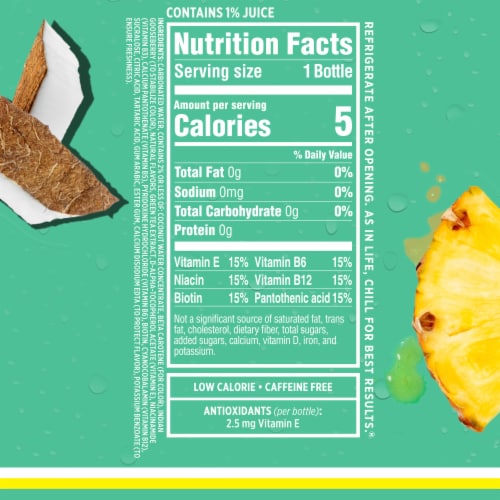 Sparkling Ice® Coconut Pineapple Flavored Sparkling Bottled Water Perspective: top