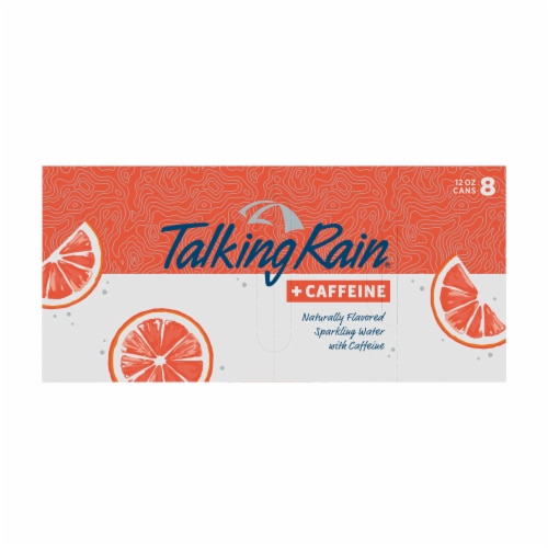 Talking Rain +Caffeine Blood Orange Naturally Flavored Sparkling Water Perspective: top