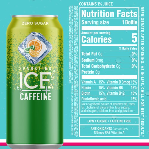 Sparkling Ice® Caffeinated Variety Pack Flavored Sparkling Water Cans Perspective: top