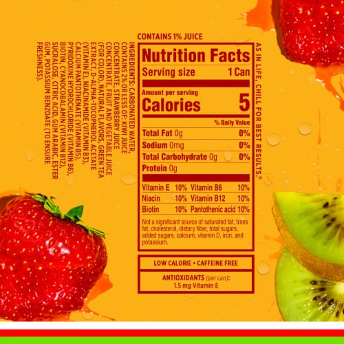 Sparkling Ice® Zero Sugar Kiwi Strawberry Sparkling Water Mini Cans Perspective: top