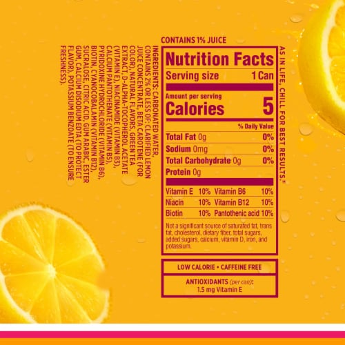 Sparkling Ice® Zero Sugar Classic Lemonade Sparkling Water Mini Cans Perspective: top