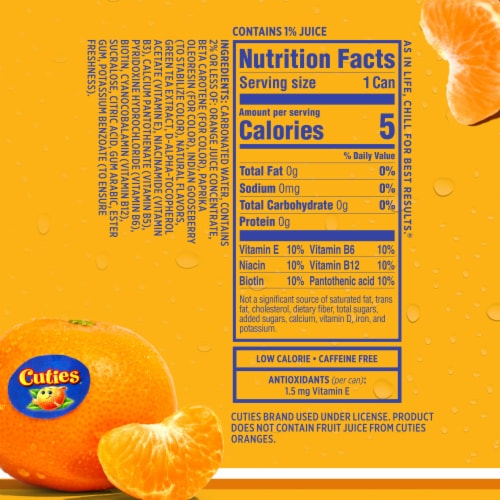 Sparkling Ice Cuties Mandarin Sparkling Water Mini Cans Perspective: top