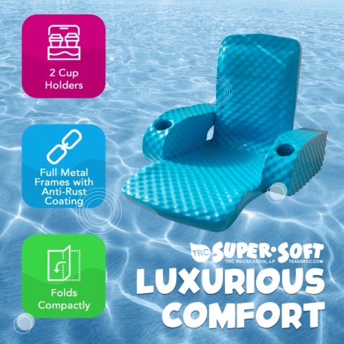 TRC Recreation Folding Baja Chair Swimming Pool Float Armchair, Tropical Teal Perspective: top