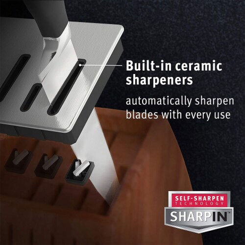 Calphalon 321 12 Piece Kitchen Cutlery Knife Block Set with Built In Sharpener Perspective: top
