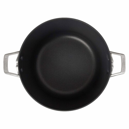Calphalon Premier Hard Anodized Nonstick 12 Quart Stock Pot w/ Glass Lid, Black Perspective: top