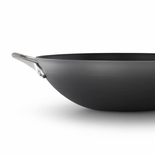 Calphalon Anodized Aluminum Non Stick 12 Flat Bottom Wok Stir-Fry Pan 155