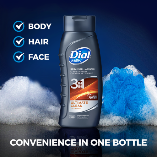 Dial® Men 3 In 1 Ultimate Clean™ Body + Hair + Face Wash Perspective: top