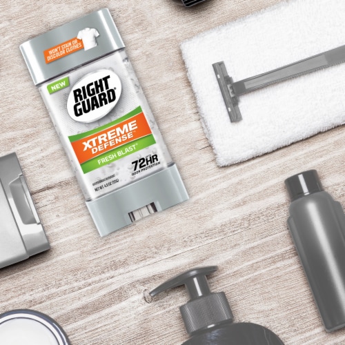 Right Guard Xtreme Defense 5 Fresh Blast Gel Deodorant Perspective: top
