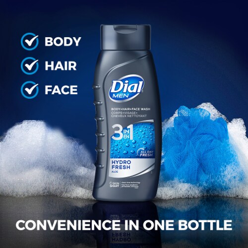 Dial® Men Hydro Fresh 3 in 1 Body Hair & Face Wash Perspective: top