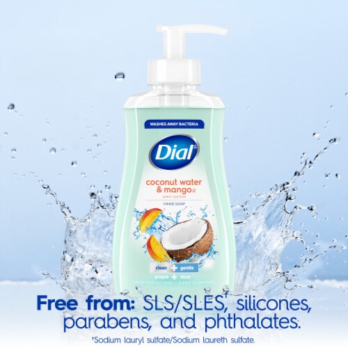 Dial® Liquid Hand Soap Coconut Water & Mango™ Scent Dermatologist Tested Paraben Free Perspective: top