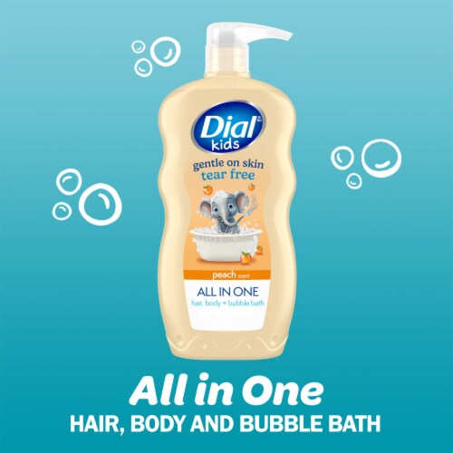 Dial® Kids 3-in-1 Peach Scent Shampoo Body Wash Bubble Bath Perspective: top