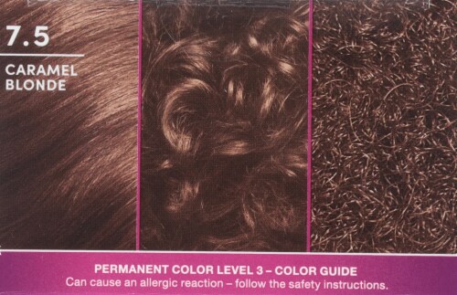 Schwarzkopf Keratin Color 7.5 Caramel Blonde Permanent Hair Color Kit Perspective: top