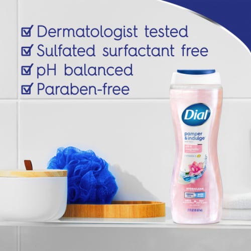 Dial® Pamper & Indulge™ Body Wash Silk & Magnolia Scent Dermatologist Tested Cleansing Perspective: top