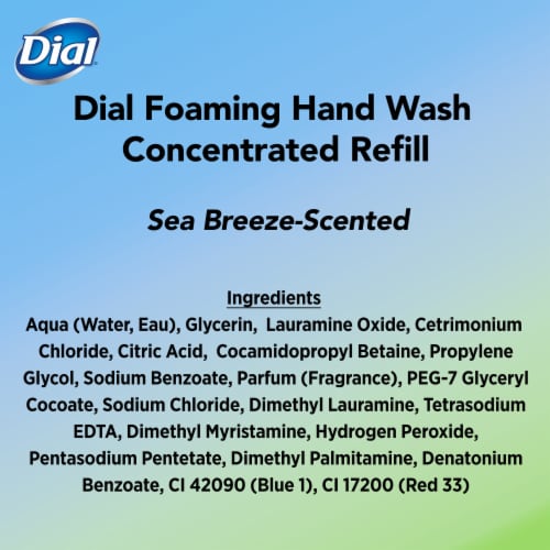 Dial® Sea Breeze Scent Concentrated Foaming Hand Wash Refills Perspective: top
