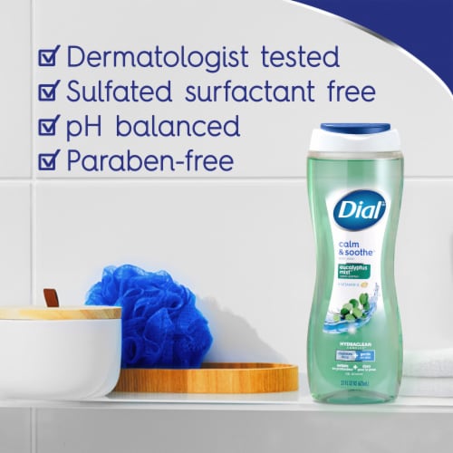 Dial® Calm & Soothe Body Wash Eucalyptus Mist Scent Dermatologist Tested Cleansing Perspective: top