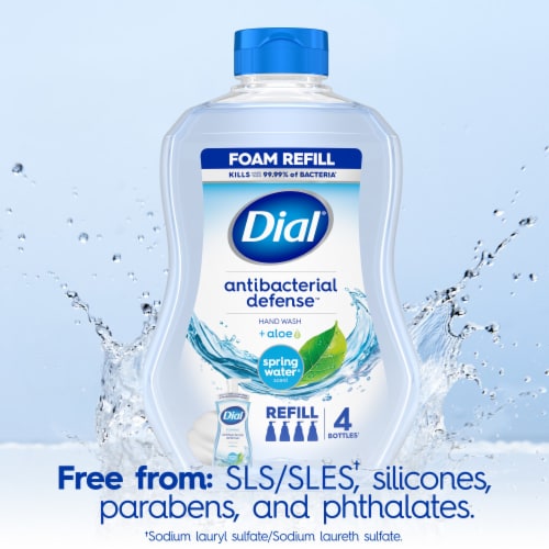 Dial® Antibacterial Defense™ Foaming Hand Wash Refill Spring Water® Scent Perspective: top