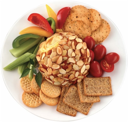 Kaukauna® Rose White Cheddar Spreadable Cheese with Almonds Cheeseball Perspective: top