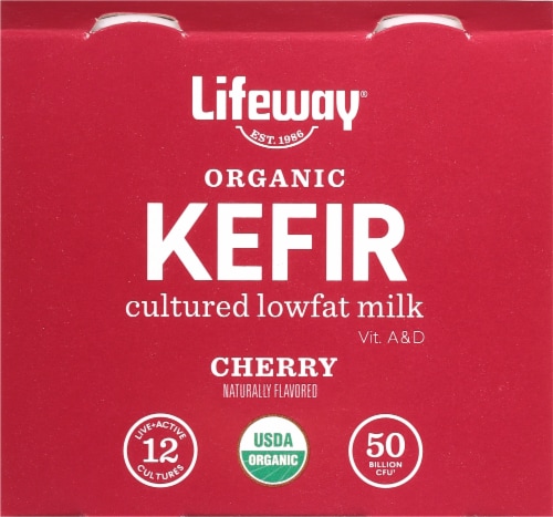 Lifeway Cherry Organic Probiotic Low Fat Kefir Drinks Perspective: top