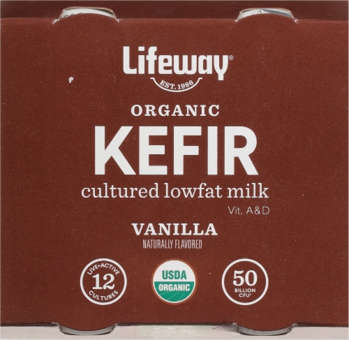 Lifeway Vanilla Organic Probiotic Low Fat Kefir Drinks Perspective: top