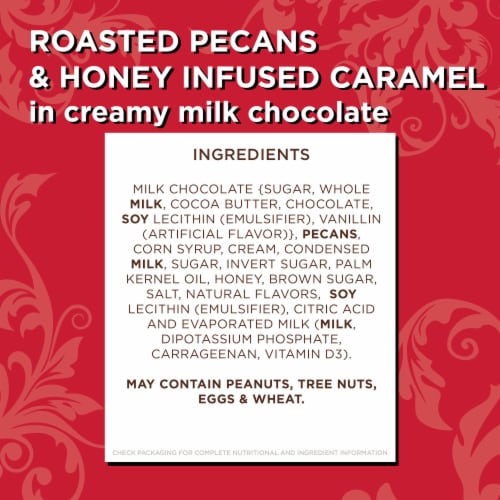 PANGBURN'S OF TEXAS Millionaires Milk Chocolate Covered Pecans and Honey Caramel Candy Gift Box Perspective: top