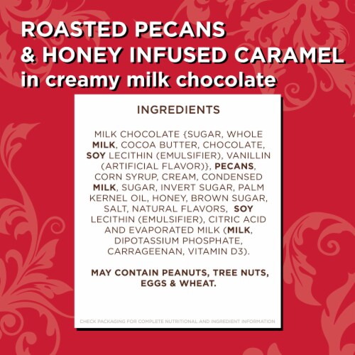 PANGBURN'S OF TEXAS Millionaires Milk Chocolate Covered Pecans and Honey Caramel Jumbo Gift Box Perspective: top