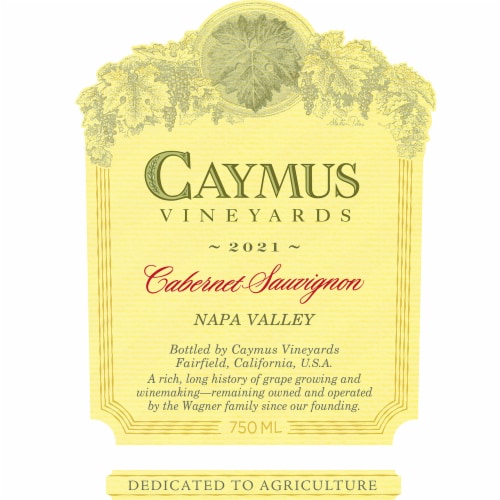 Caymus Vineyards Cabernet Sauvignon California Red Wine Perspective: top