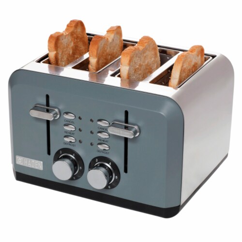Haden Perth 4-Slice Wide Slot Toaster - Slate Grey Perspective: top