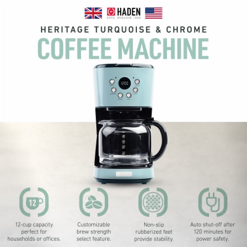 Haden Heritage Programmable Coffee Maker - Turquoise Perspective: top