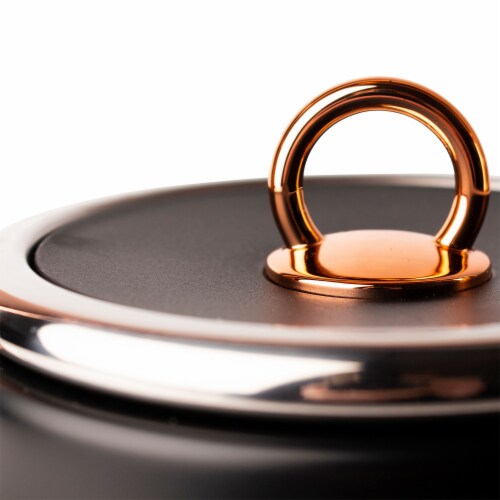 Haden Heritage Stainless Steel Electric Kettle - Black/Copper Perspective: top