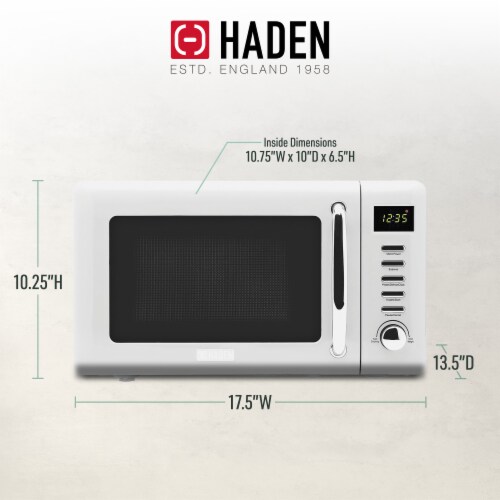 Haden Heritage 700-Watt Microwave - Ivory White Perspective: top