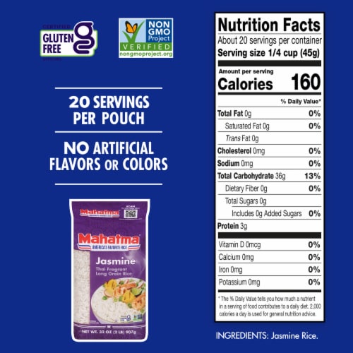 Mahatma Thai Jasmine Long Grain Rice Perspective: top