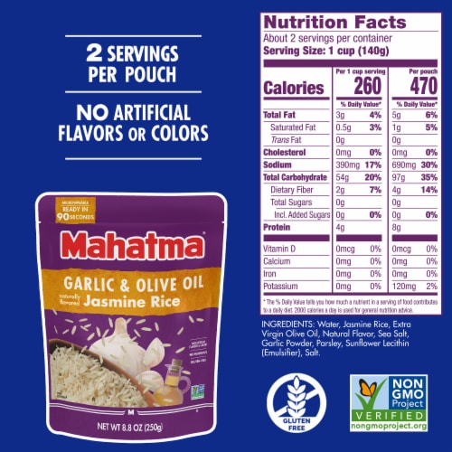 Mahatma® Ready to Heat Garlic & Olive Oil Rice Perspective: top