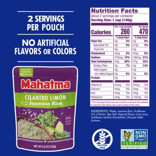 Mahatma Ready to Heat Cilantro Limón Jasmine Rice Perspective: top