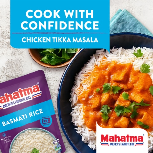 Mahatma Basmati Rice, Ready to Heat 90 Seconds, 8.8oz (250g) Perspective: top