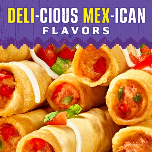 Delimex Chicken & Cheese Large Flour Taquitos Frozen Snacks Perspective: top