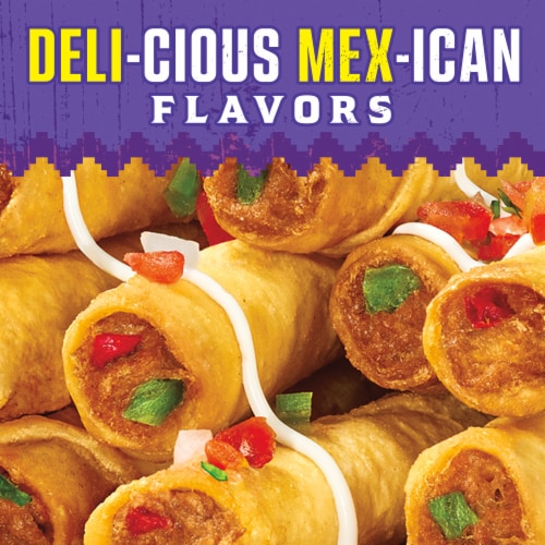 Delimex Beef & Cheese Large Flour Taquitos Frozen Snacks Perspective: top