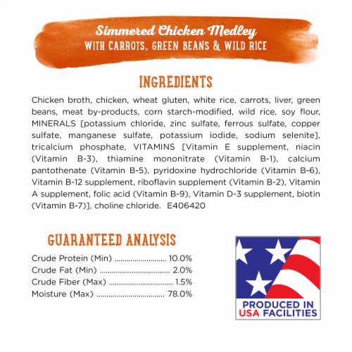 Purina Beneful Prepared Meals High Protein Wet Dog Food Simmered Chicken Medley in Gravy Perspective: top