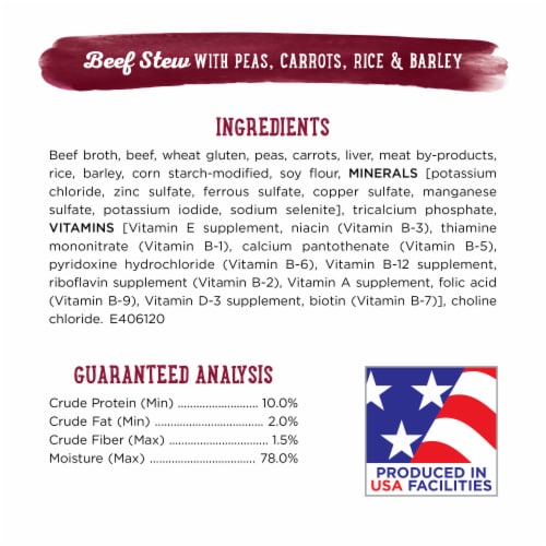 Purina Beneful® Prepared Meals Beef Stew Adult Wet Dog Food Perspective: top