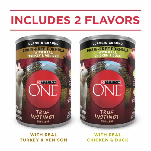 Purina ONE True Instinct Grain Free Wet Dog Classic Ground Variety Pack Perspective: top