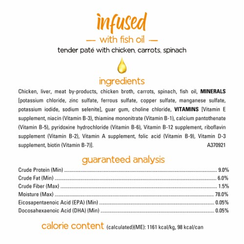 Purina Beneful Infused Wet Dog Food Pate With Real Chicken, Carrots and Spinach, With Fish Oil Perspective: top