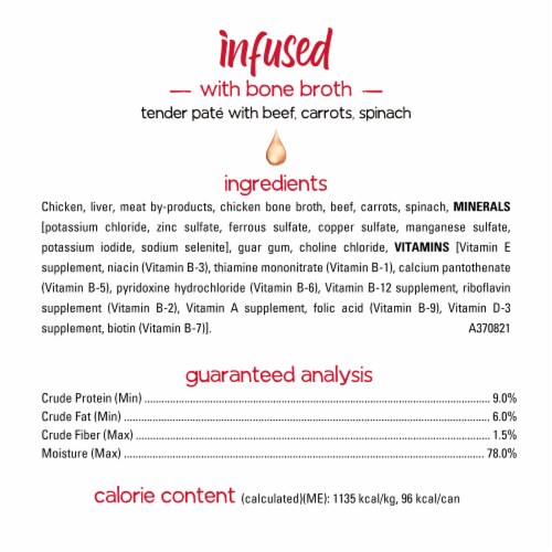 Purina Beneful Infused Wet Pate Dog Food With Real Beef, Carrots, Spinach and Bone Broth Perspective: top