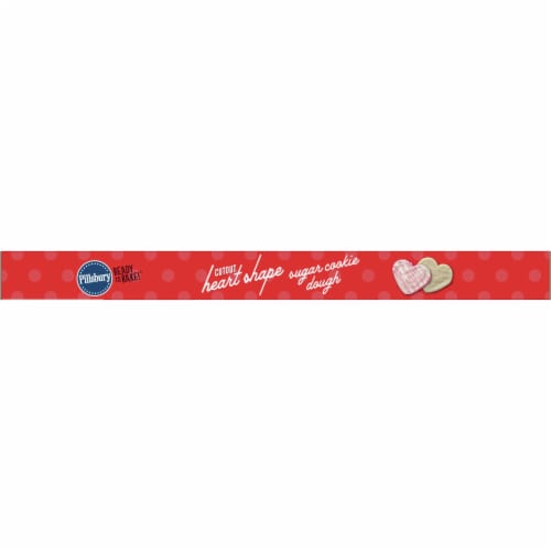 Pillsbury Ready to Bake Heart Shaped Cut Out Sugar Cookie Dough Perspective: top